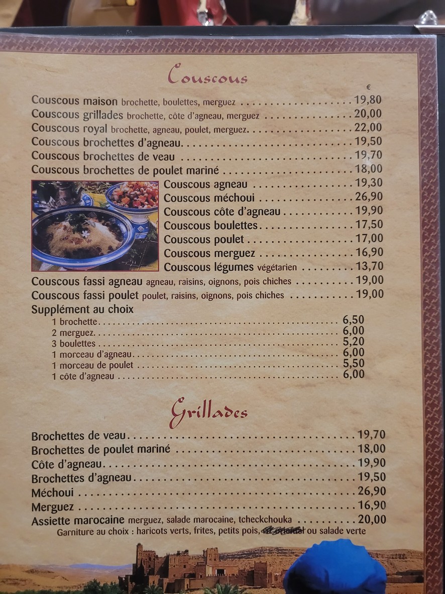 Soleil de Marrakech menu 3