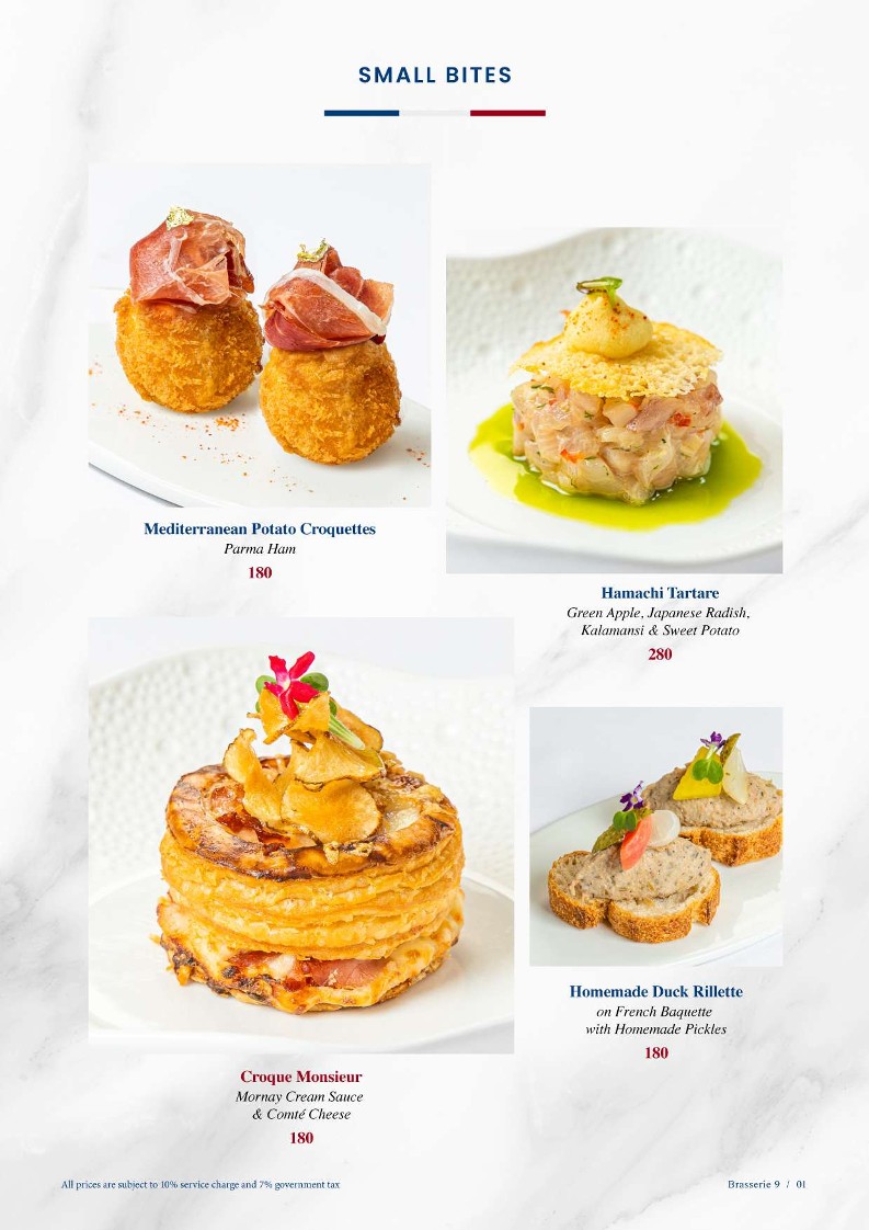 Brasserie 9 menu 1