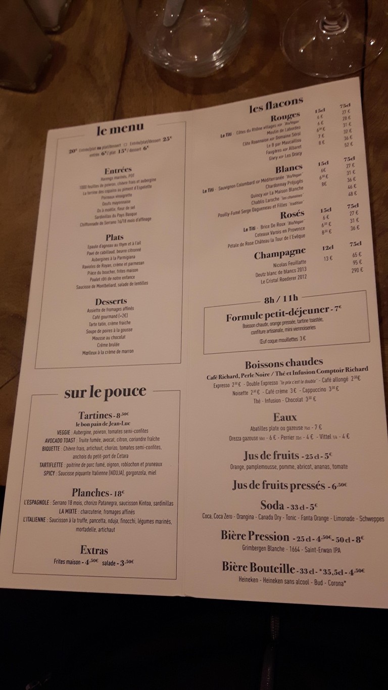 LE DUROC CHEZ CODY menu 1