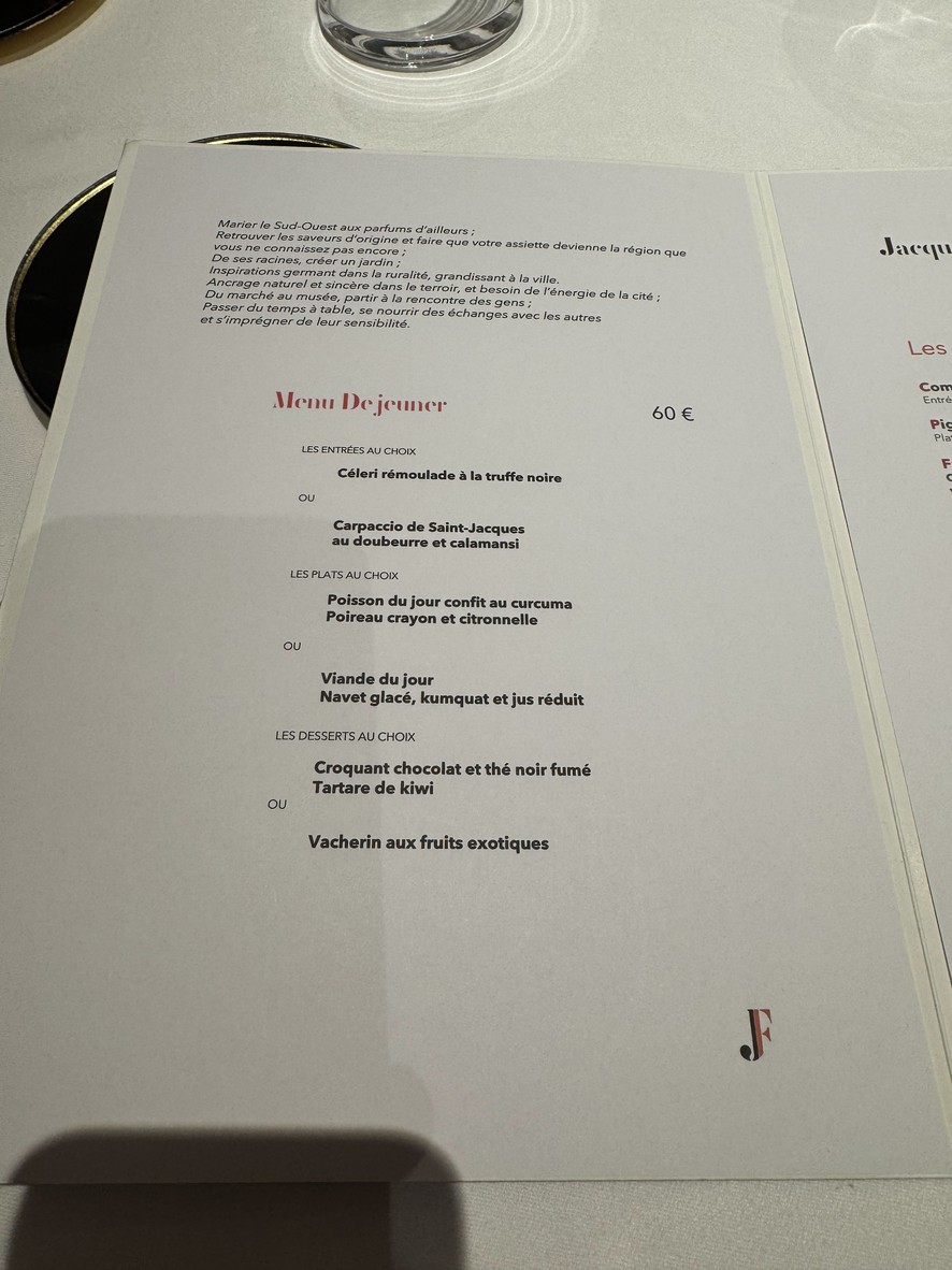 Jacques Faussat menu 2