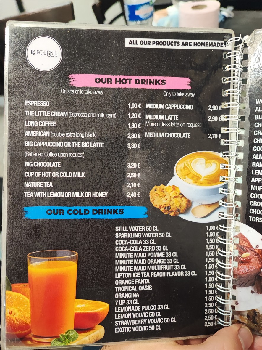 Le Fournil menu 3