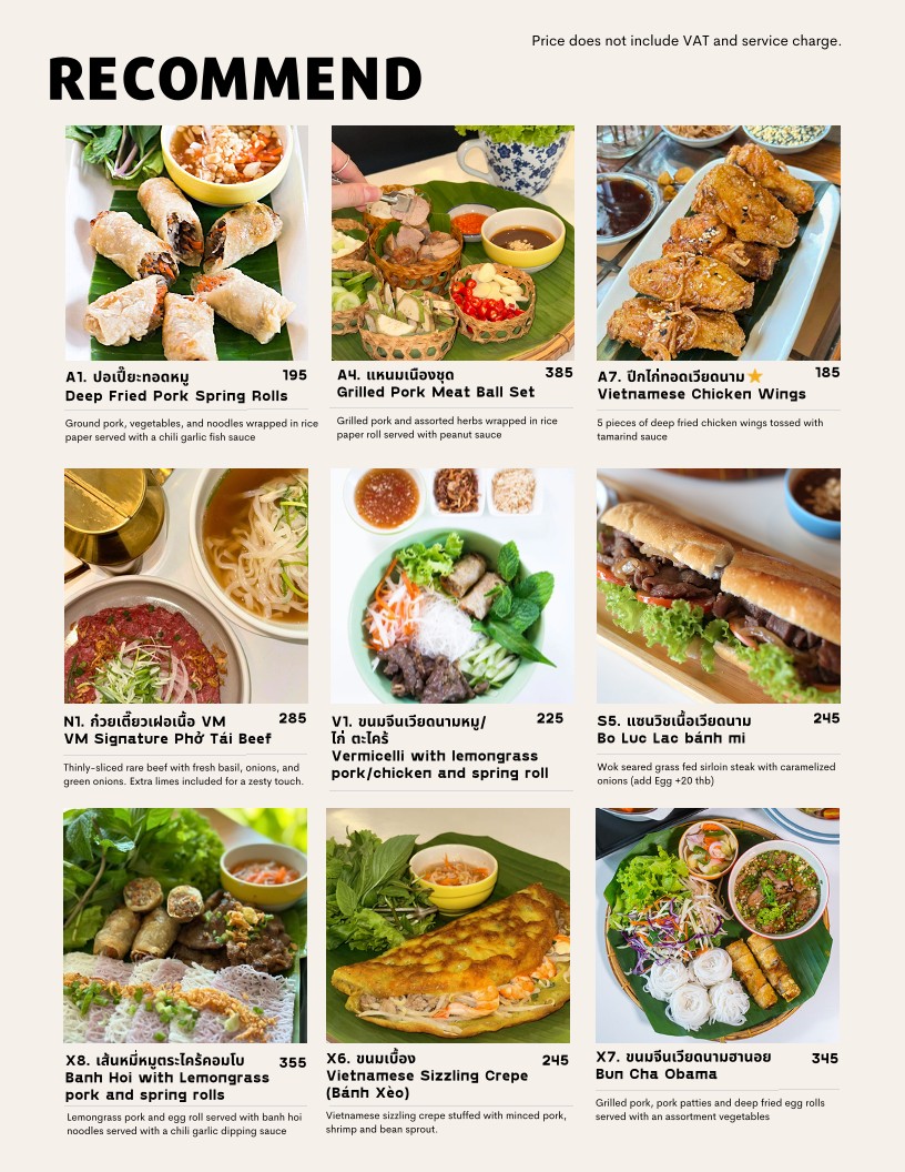 Vietnamese and more menu 1