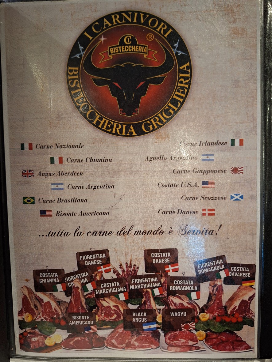 I Carnivori . menu 1