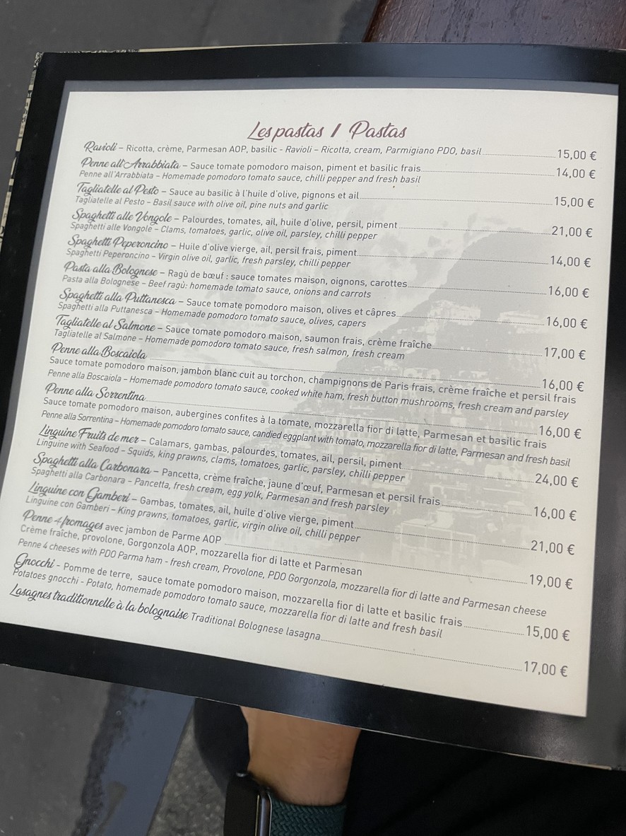 Pizzeria Positano menu 3