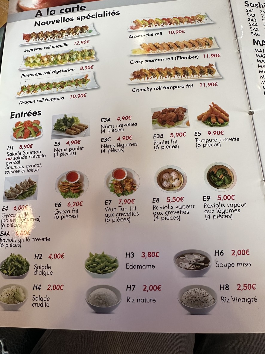 Ogaya Sushi menu 1