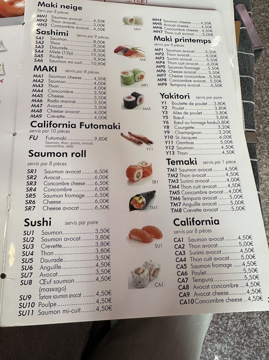 Ogaya Sushi menu 2