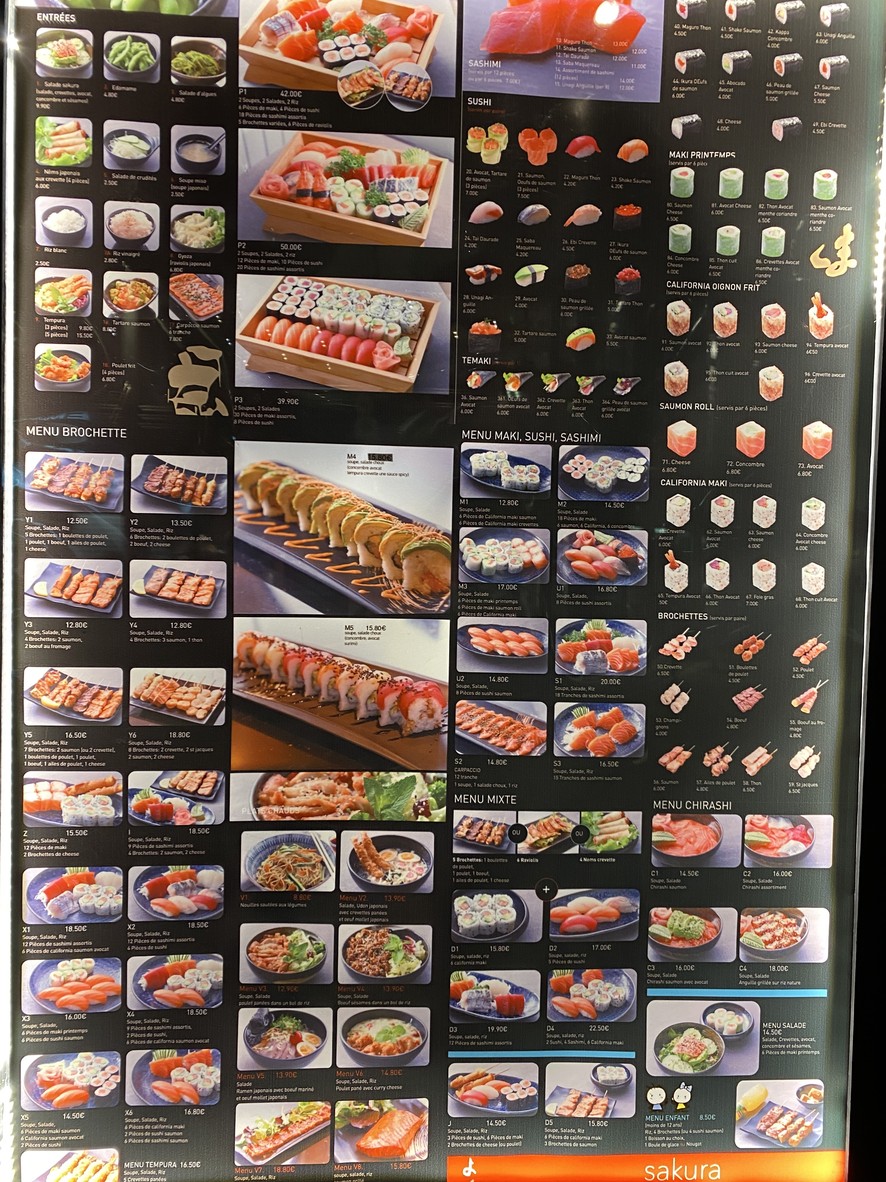 Sakura menu 1
