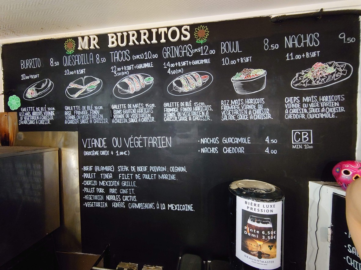 Mr. Burritos menu 1