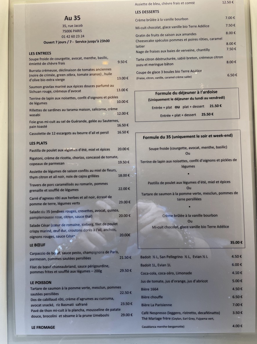 Au 35 menu 1