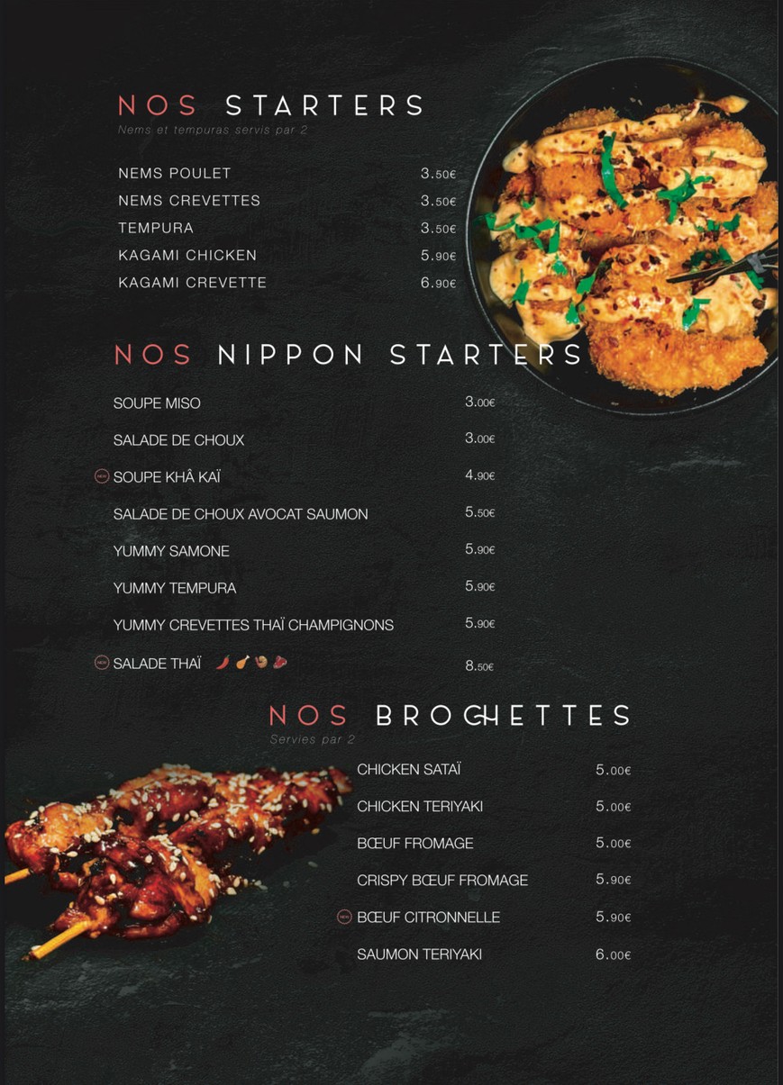 SUSHI WHITE - Nanterre menu 1