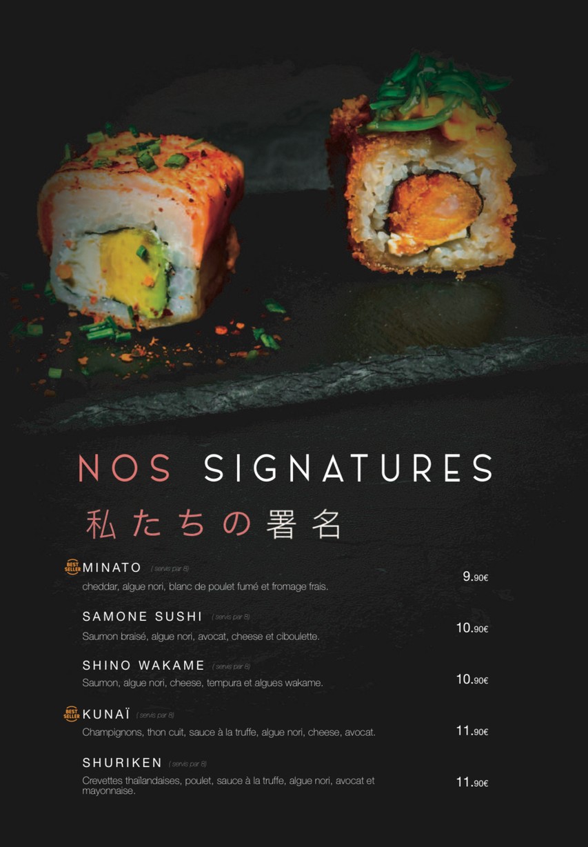 SUSHI WHITE - Nanterre menu 2
