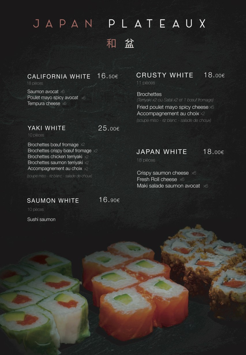 SUSHI WHITE - Nanterre menu 4