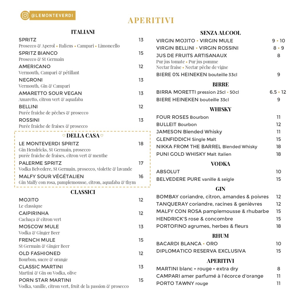Le Monteverdi menu 3