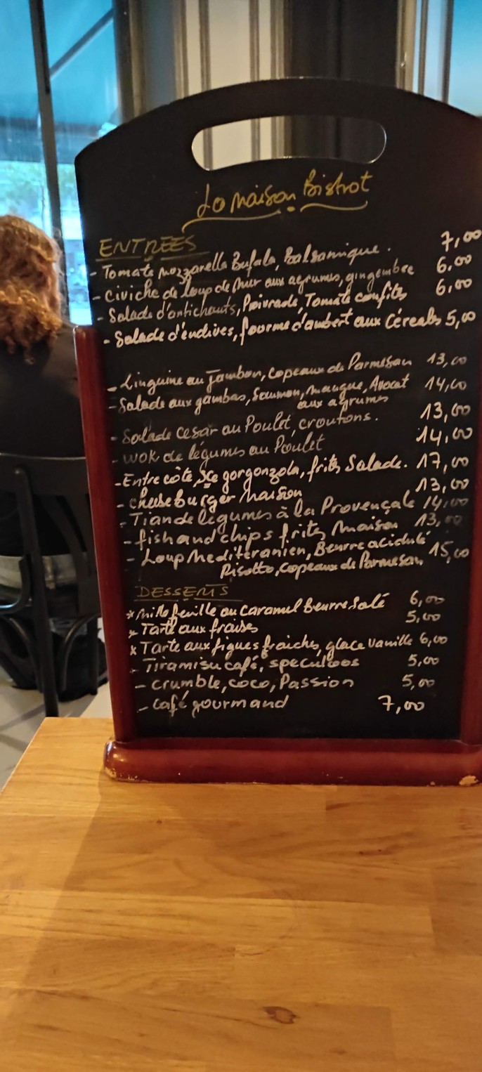 La Maison Bistrot menu 1