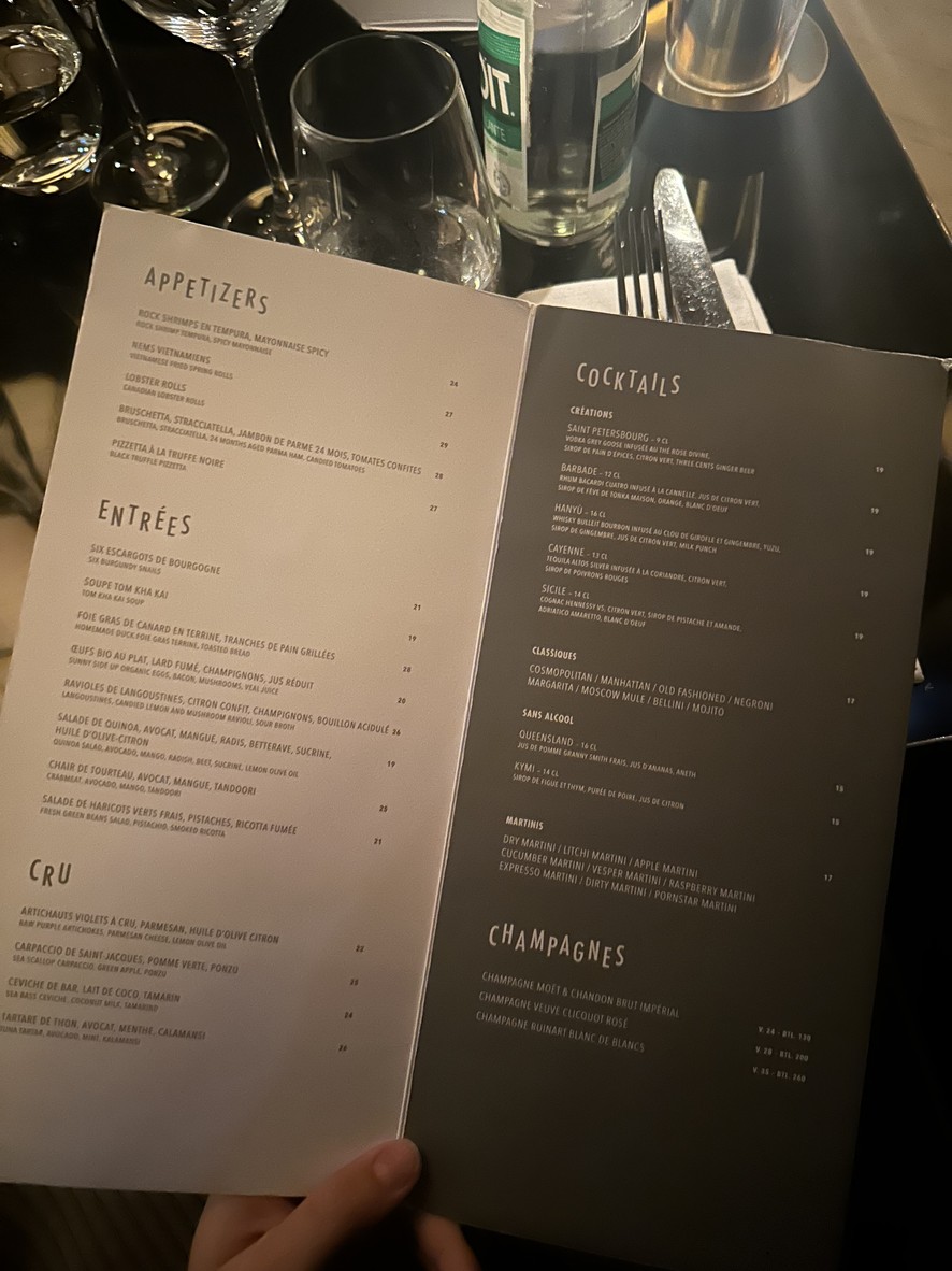 Monsieur Bleu menu 2