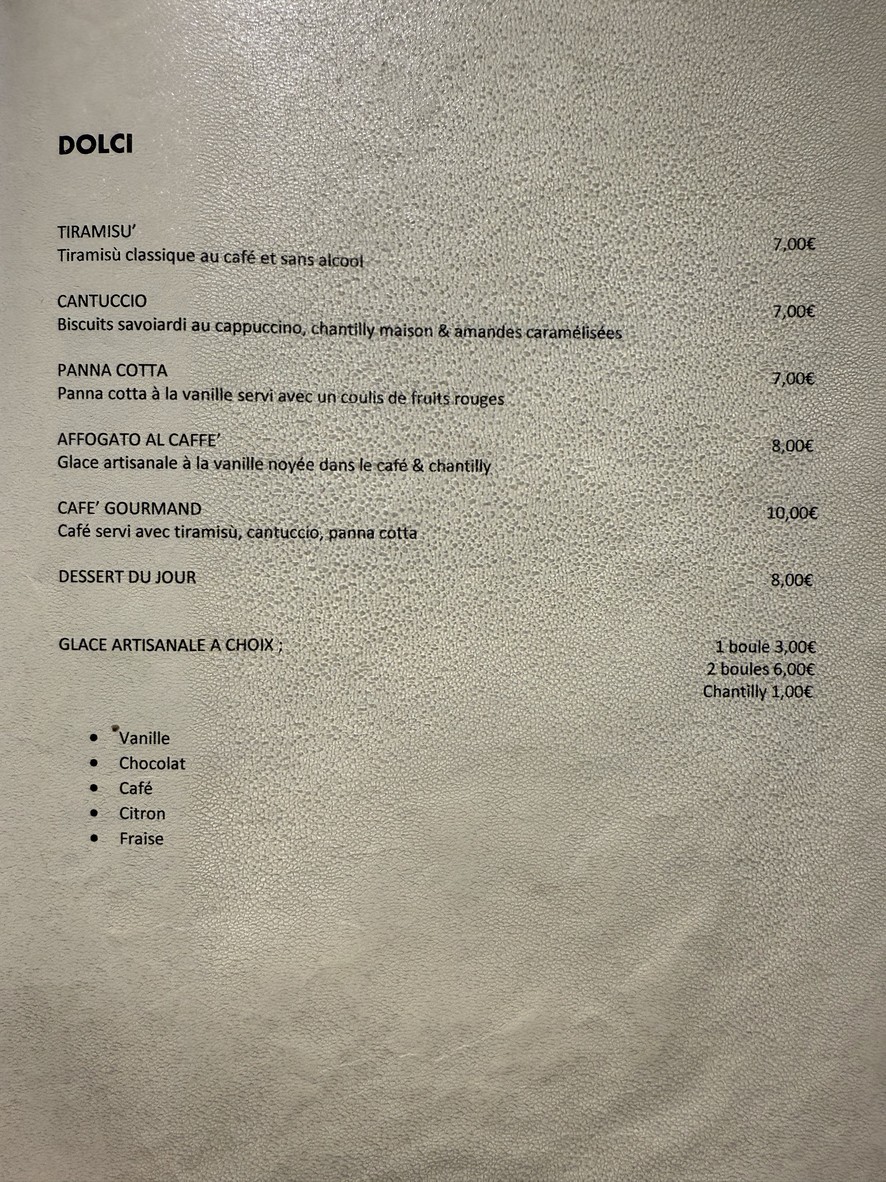 Il Padrino menu 3