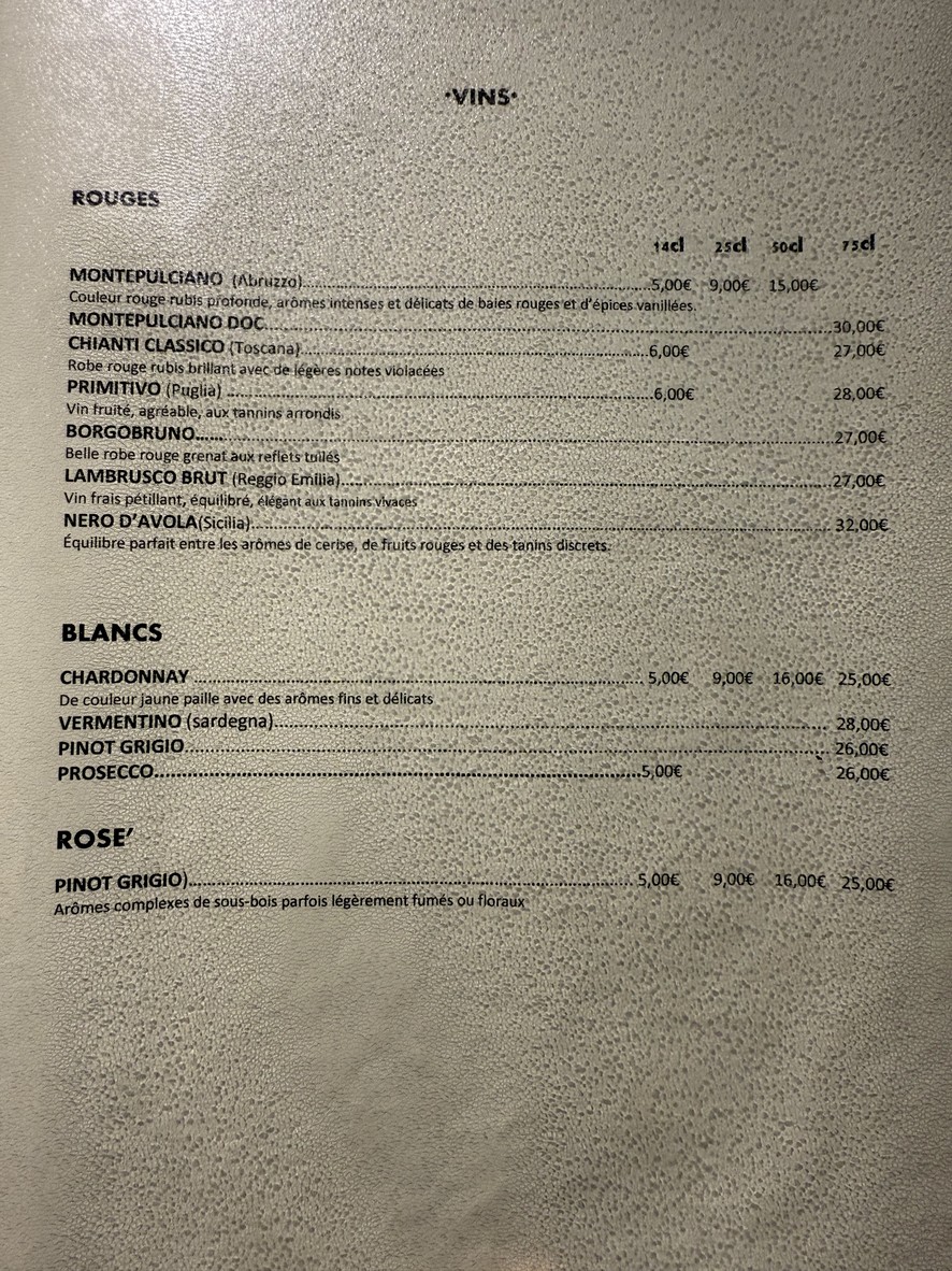 Il Padrino menu 4