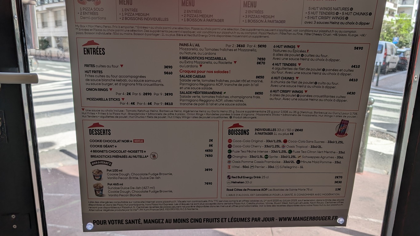 Pizza Hut menu 2