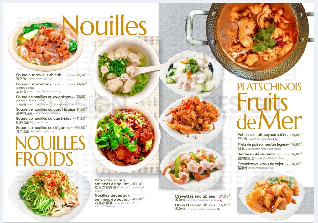 Quatre amis menu 3