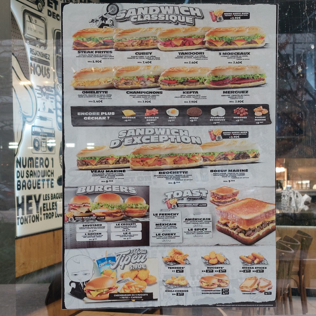 Chez L'ancien Boulogne menu 1
