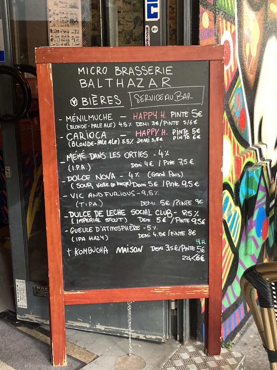 MICRO BRASSERIE BALTHAZAR menu 1