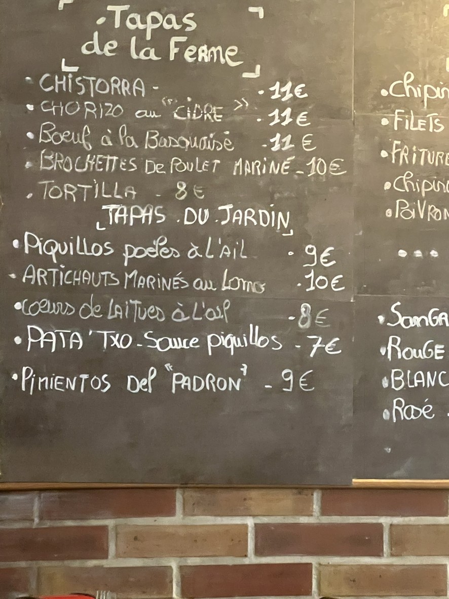 Bodega Potxolo menu 1