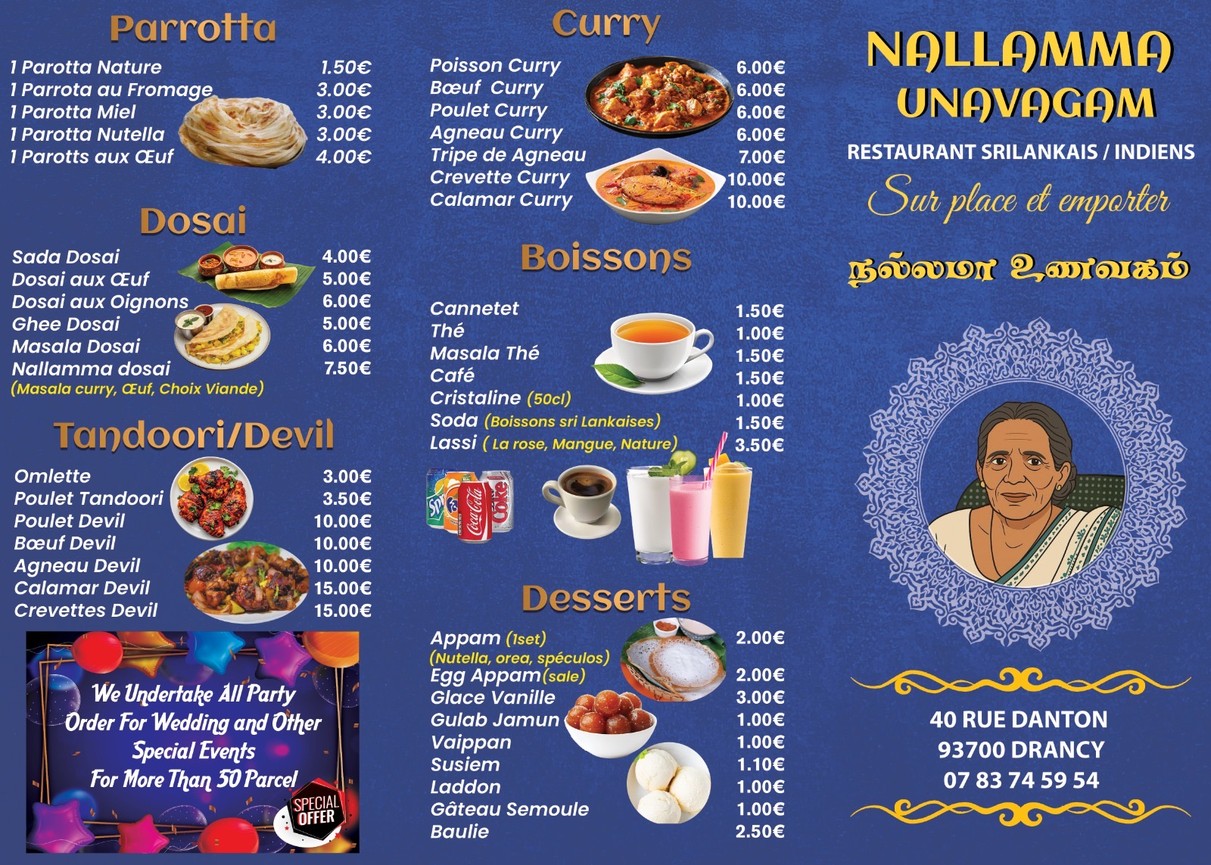 Nallama Unavagam Restaurant menu 2
