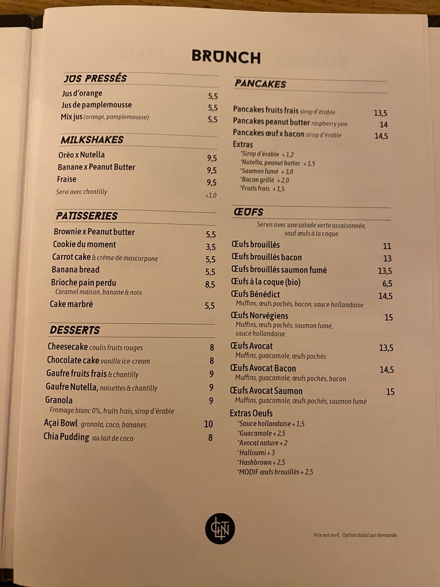 Clint Gare de Lyon menu 3