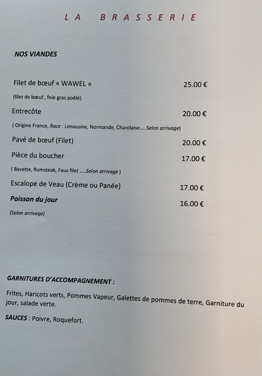 Chez Martin menu 2