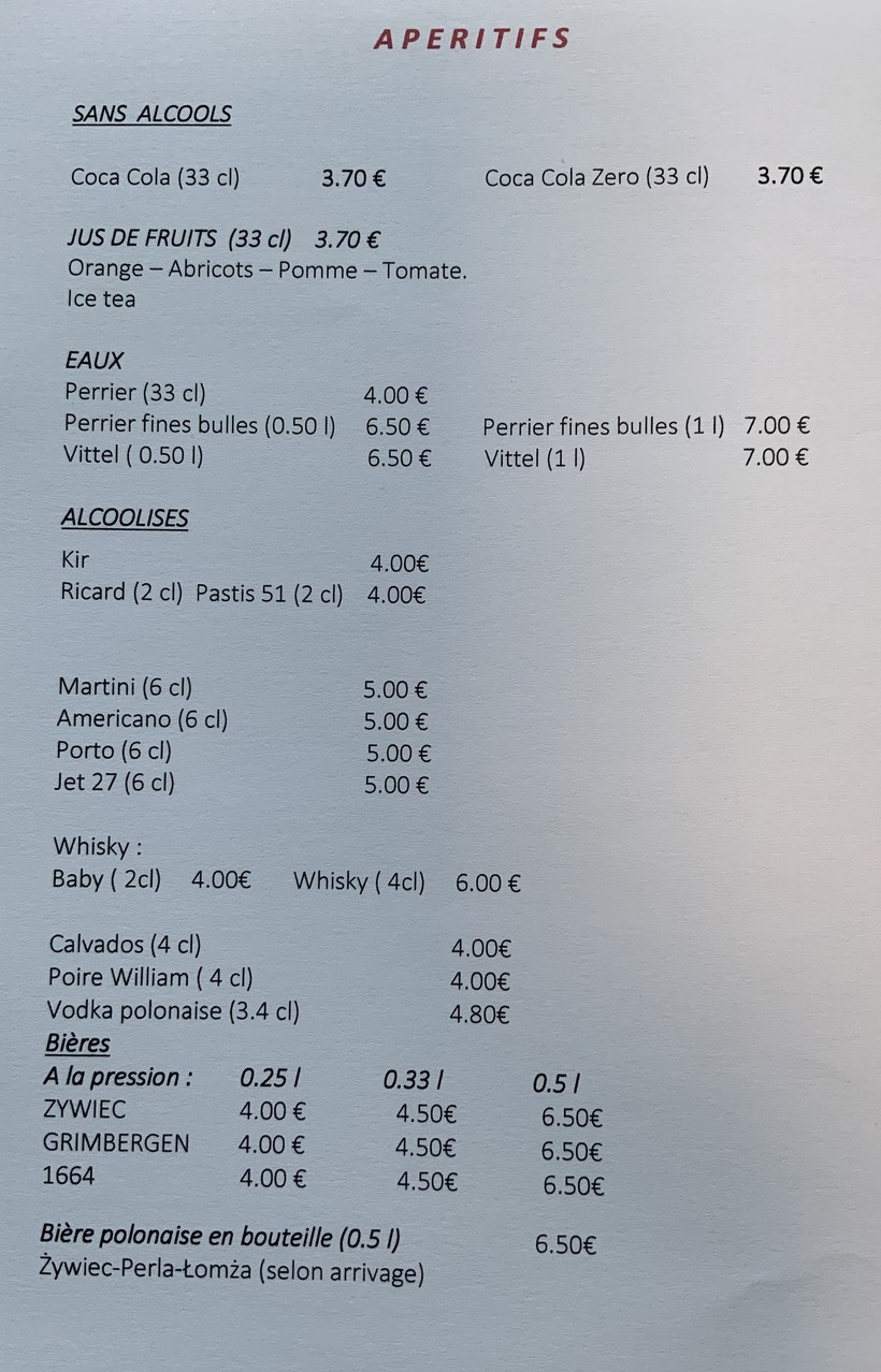 Chez Martin menu 3