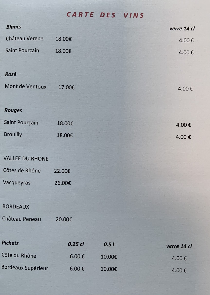 Chez Martin menu 4