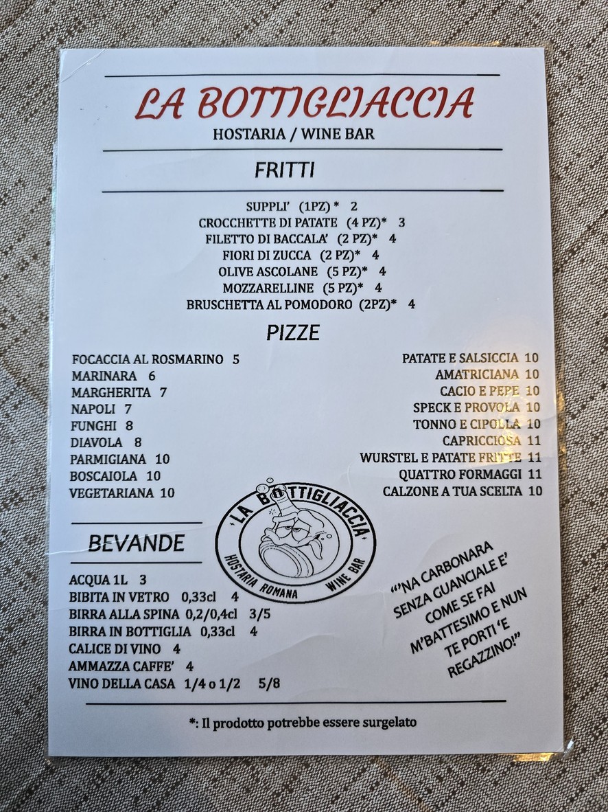 Ristorante Vineria La Bottigliaccia menu 2