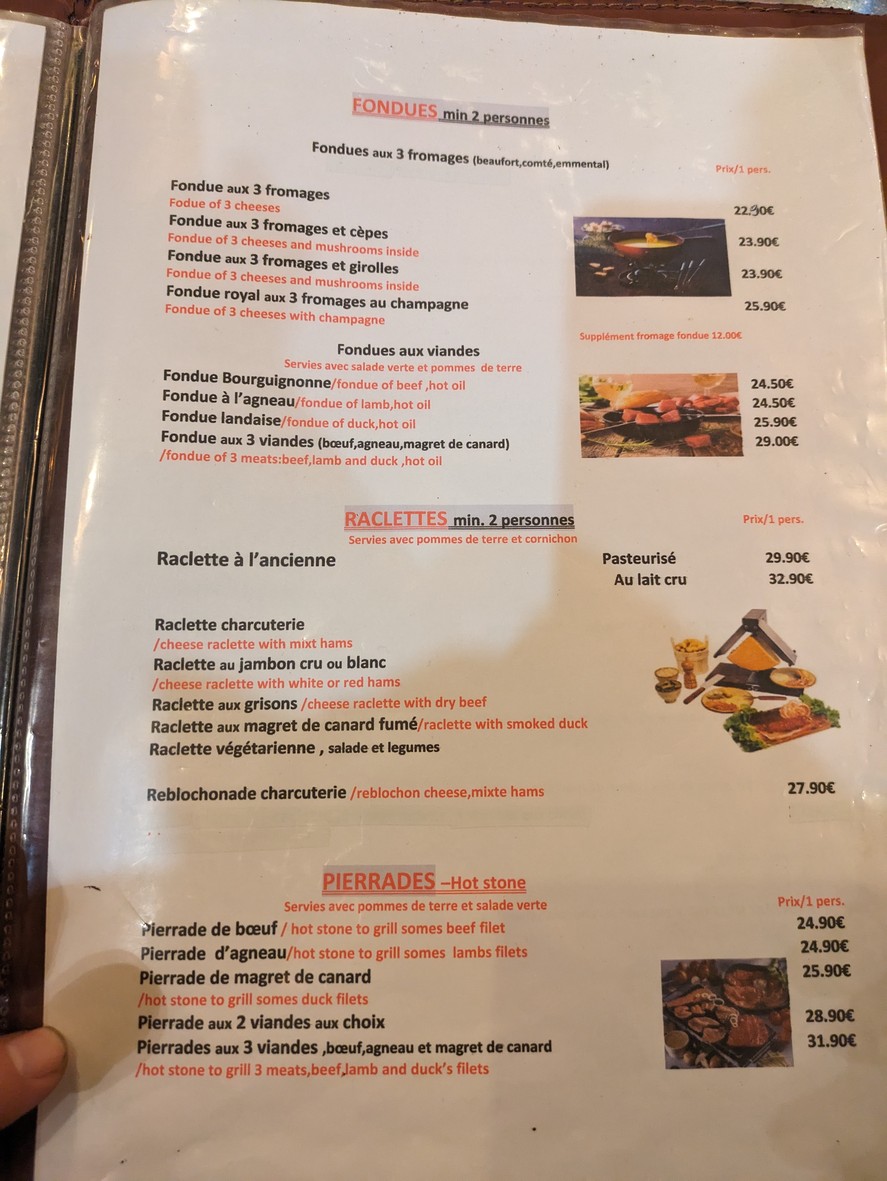 Saveurs de Savoie menu 1