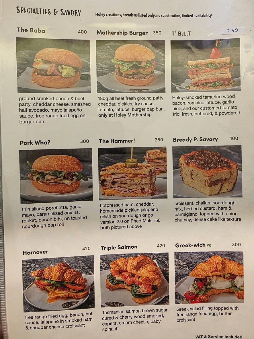 Holey Bakery Suan Phlu menu 2