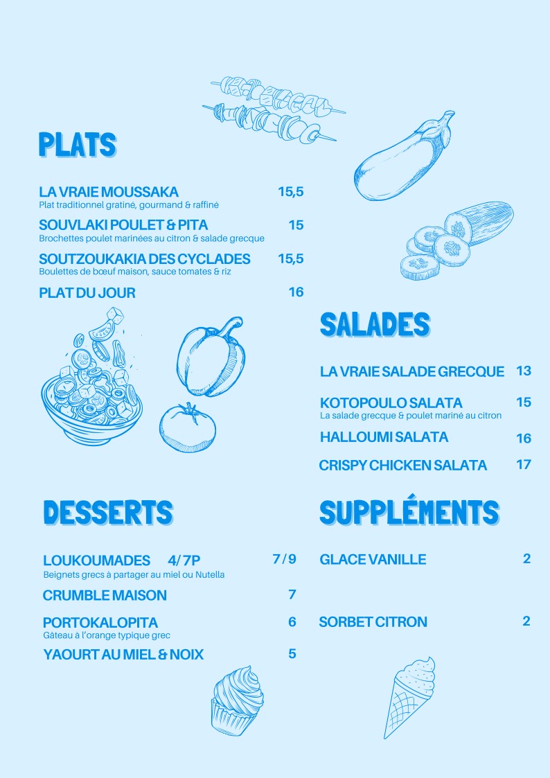 KALI | Restaurant grec menu 3