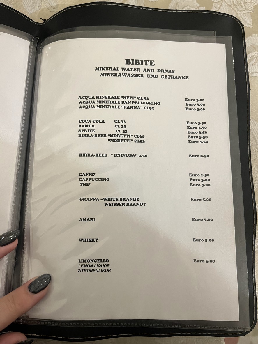 La Lampada menu 5