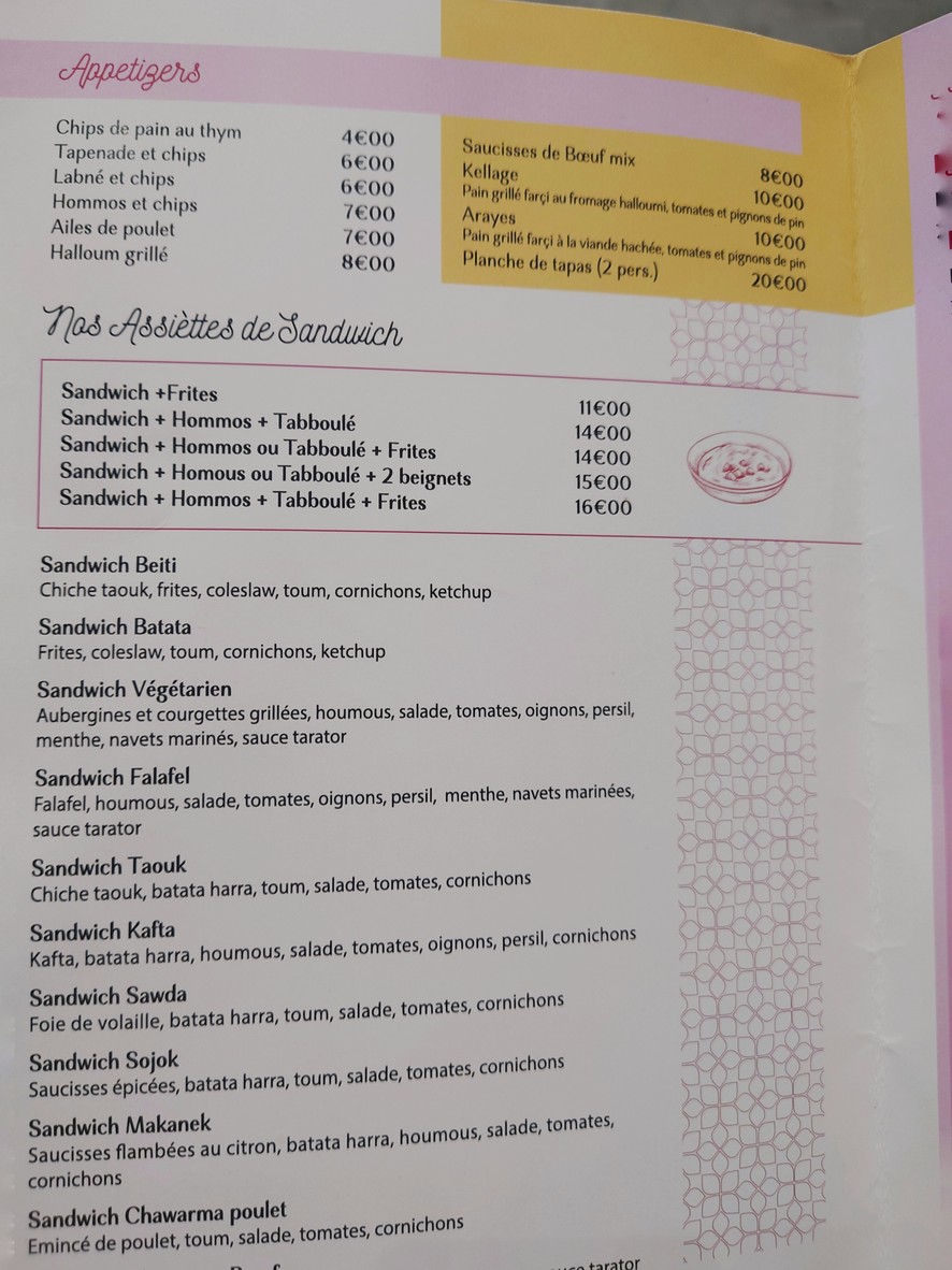Restaurant Beiti menu 1