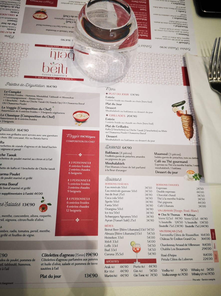 Restaurant Beiti menu 2