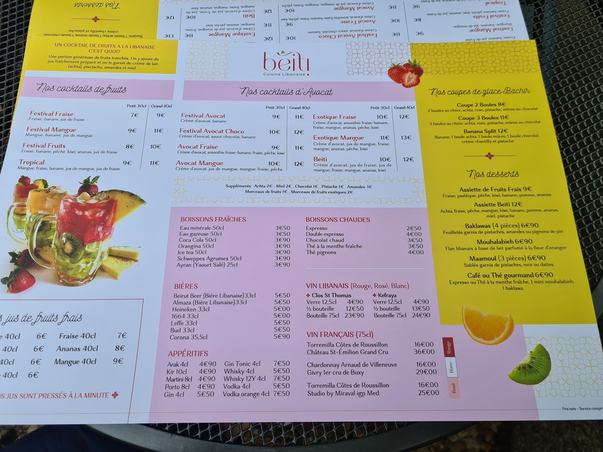 Restaurant Beiti menu 3