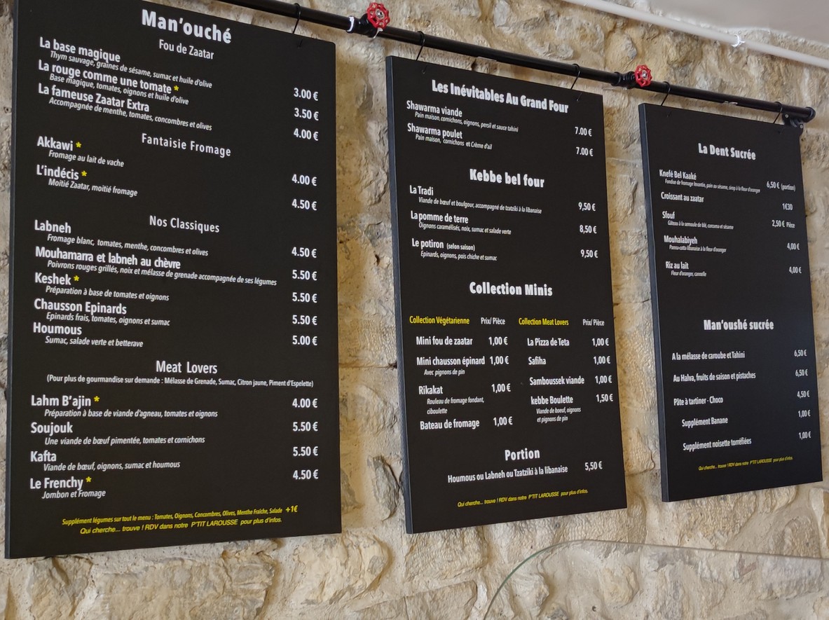 RAAD Four Libanais menu 2