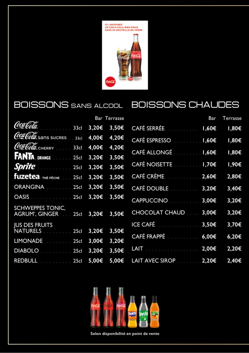 Les Deux Copines menu 5
