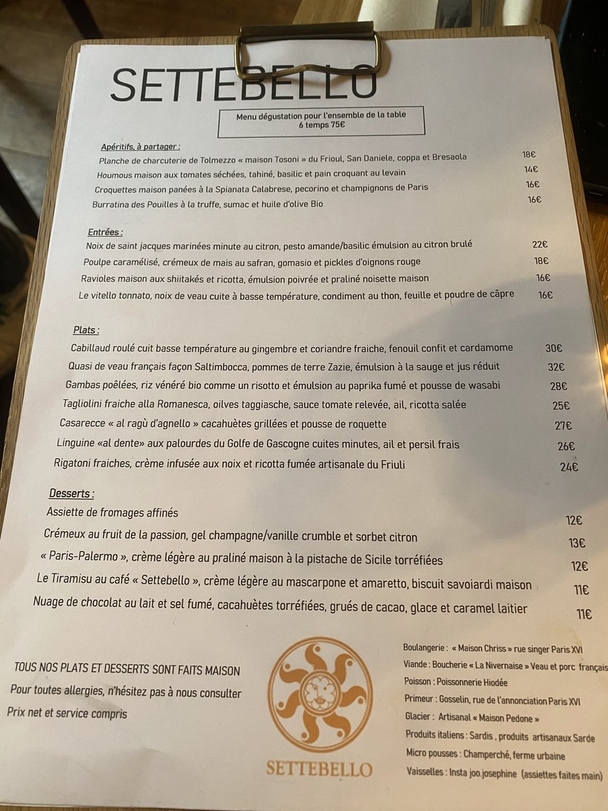 Settebello menu 1