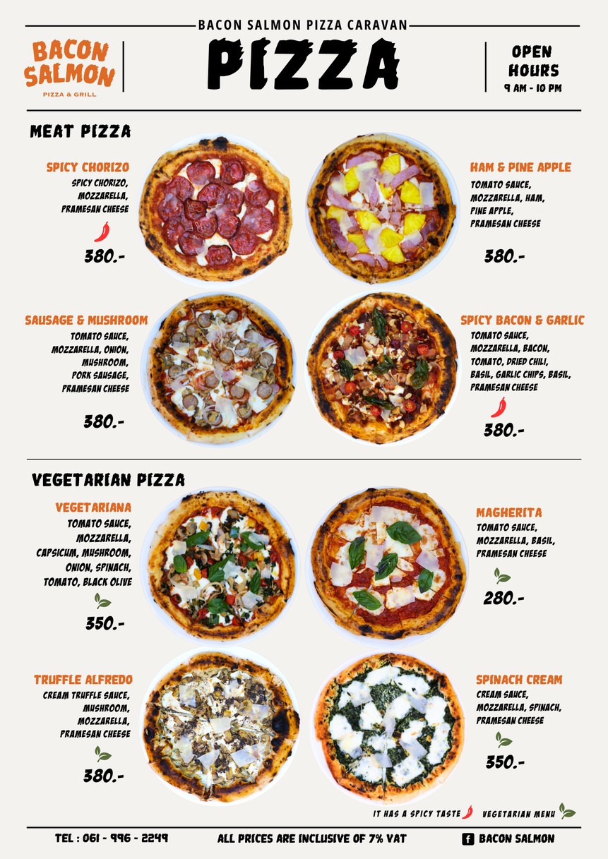 Bacon Salmon - Pizza Caravan menu 4