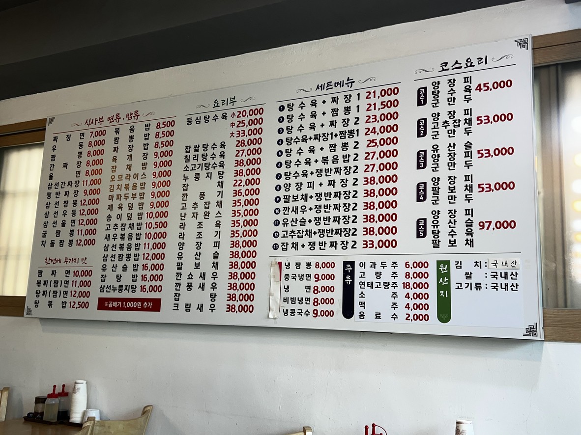 Youngshinwon menu 1