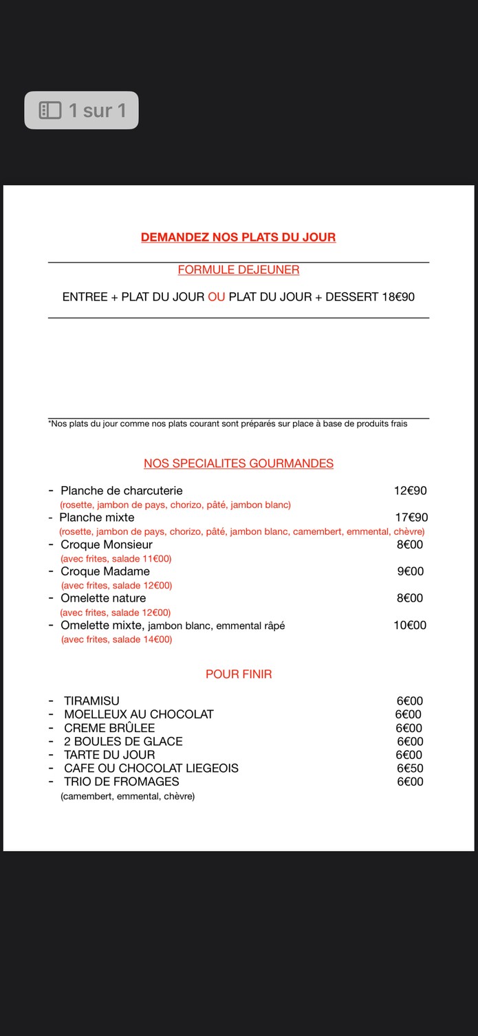 TABAC L'aquarium menu 2