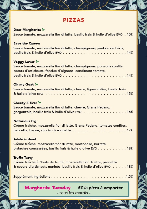 Les Chiffonniers menu 2