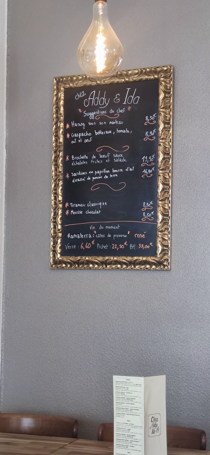 Chez Addy & Ida menu 2