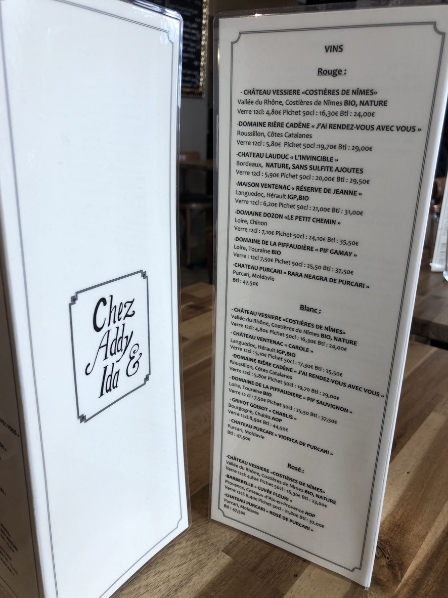 Chez Addy & Ida menu 3