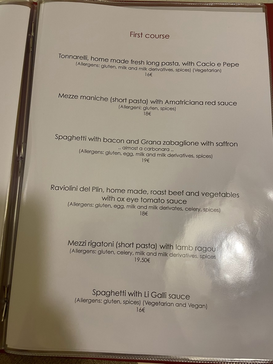 Spirito di Vino menu 2