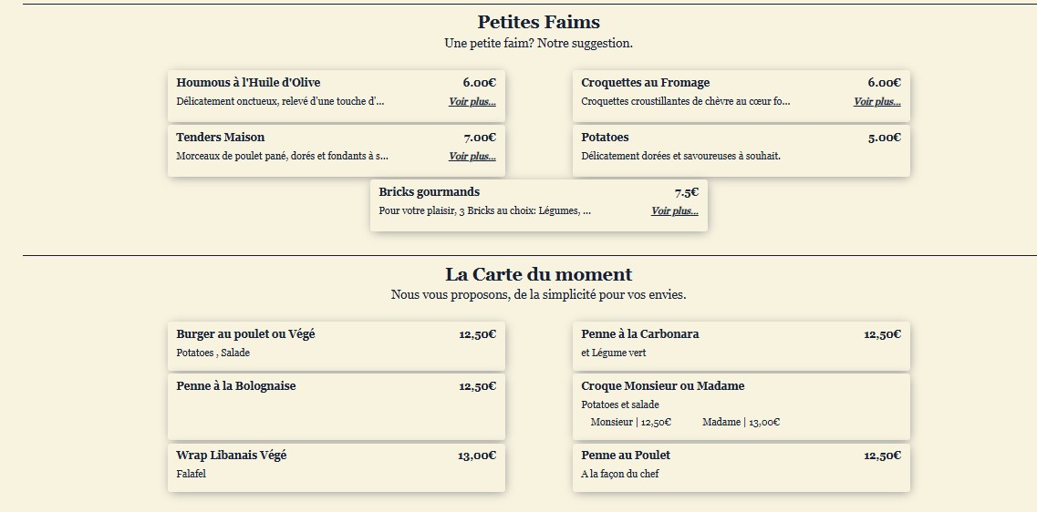 LES MAH-BOULES menu 1